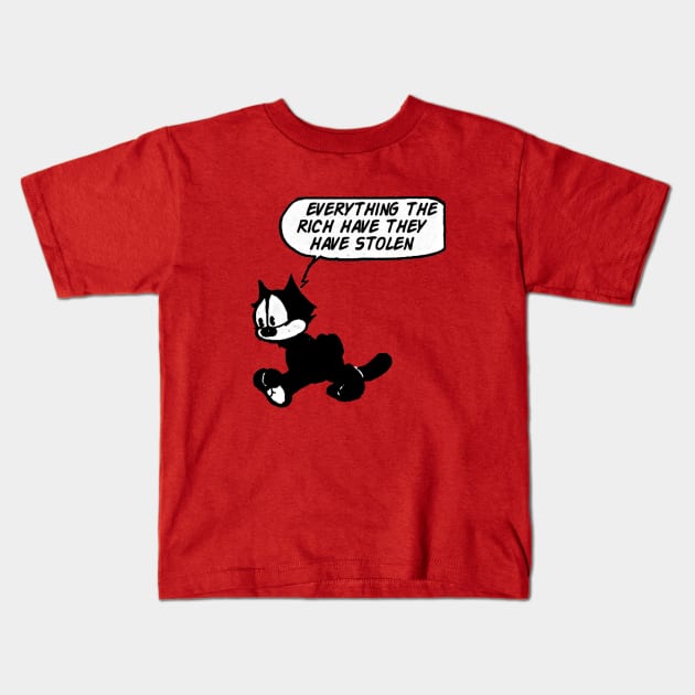 Felix the socialist cat Kids T-Shirt by Caleb Smith, illustrator